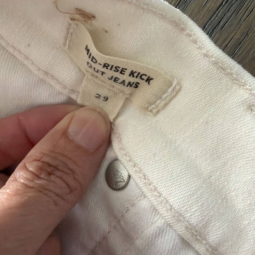 Madewell Women’s White Denim Flared Mid Rise Kick Out Jeans Size 29 - Picture 3 of 5